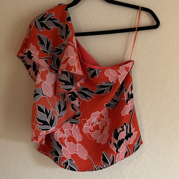 Cooper & Ella Rose Print Off The Shoulder Blouse, Size XS - Picture 7 of 8